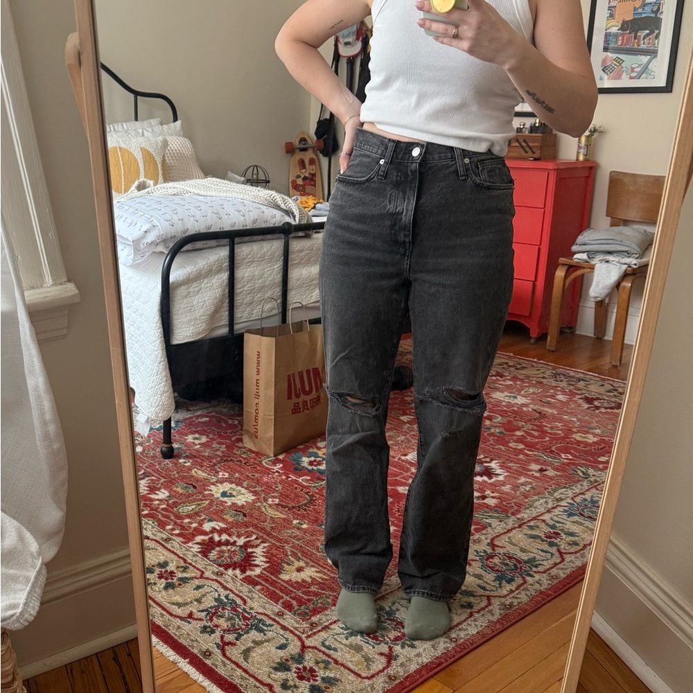 Madewell Black Baggy Straight Jeans